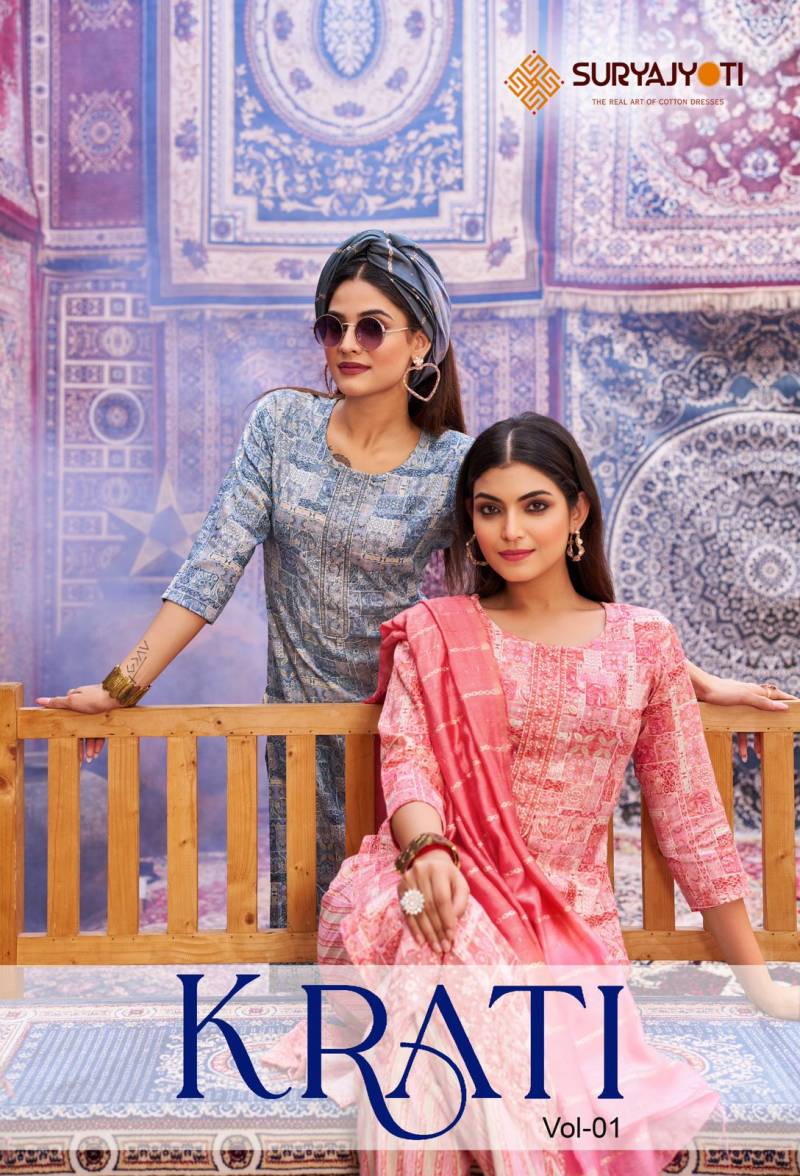 Suryajyoti Krati Vol 1 Readymade Printed Dress Collection