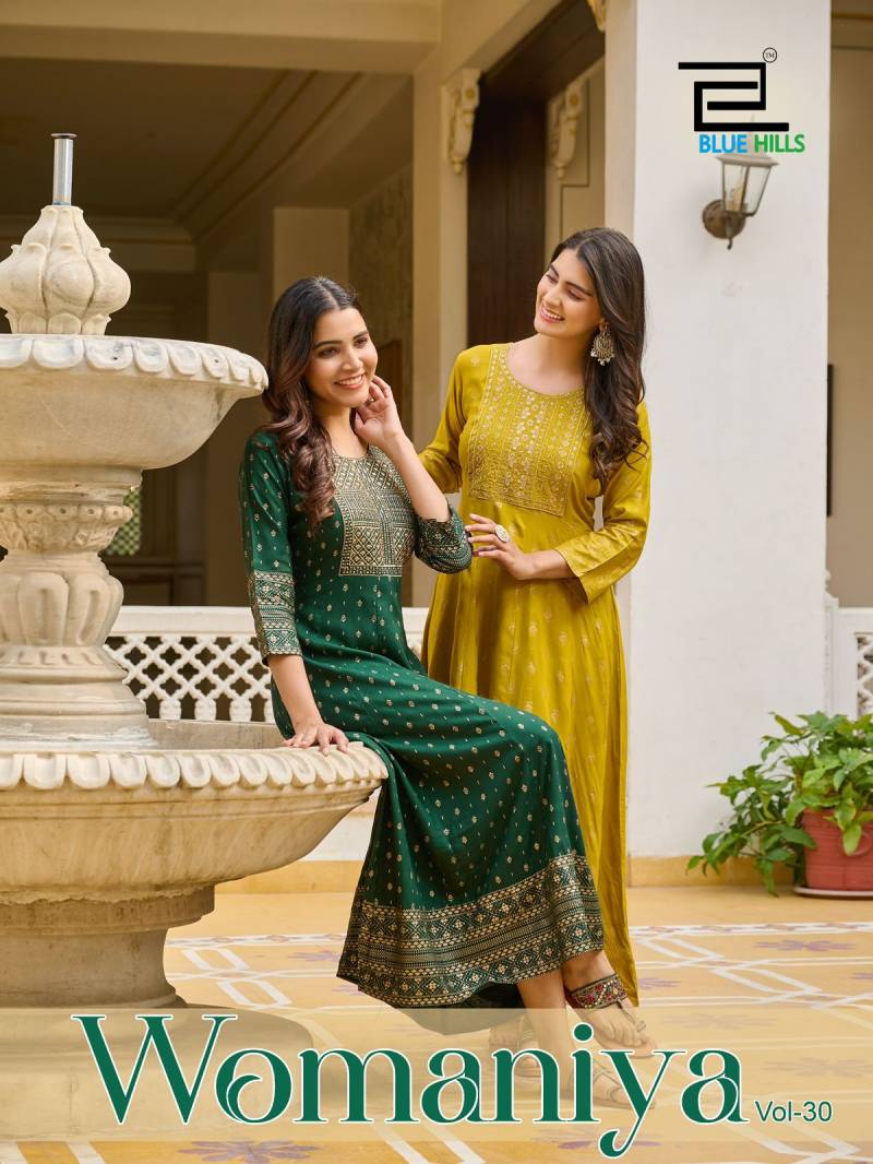 Blue Hills Womaniya Vol 30 Printed Anarkali Kurti Collection