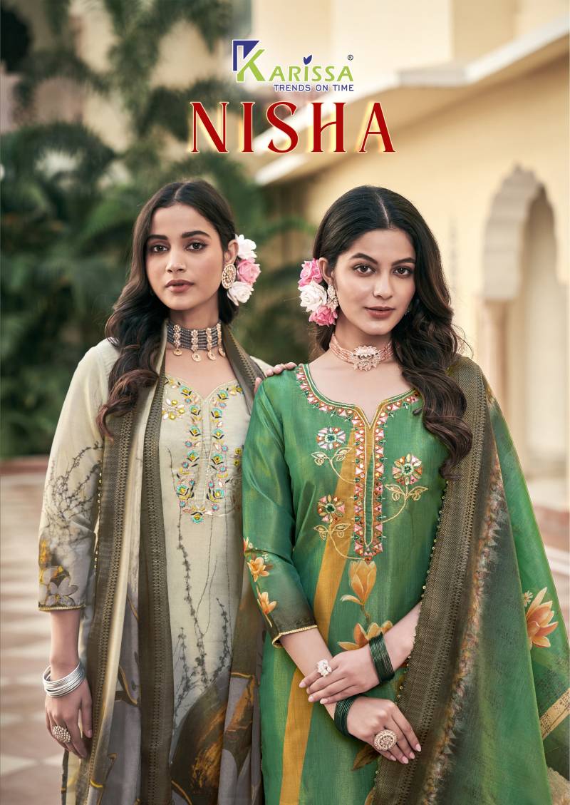 Karissa Nisha Printed Kurti Bottom With Dupatta Collection