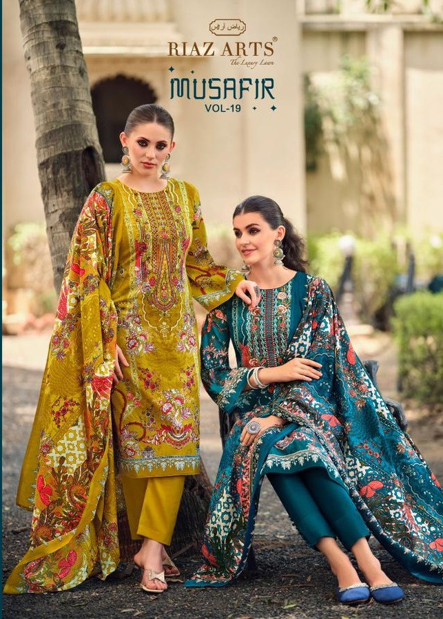 Riaz Arts Musafir Vol 19 Printed Dress Material Collection