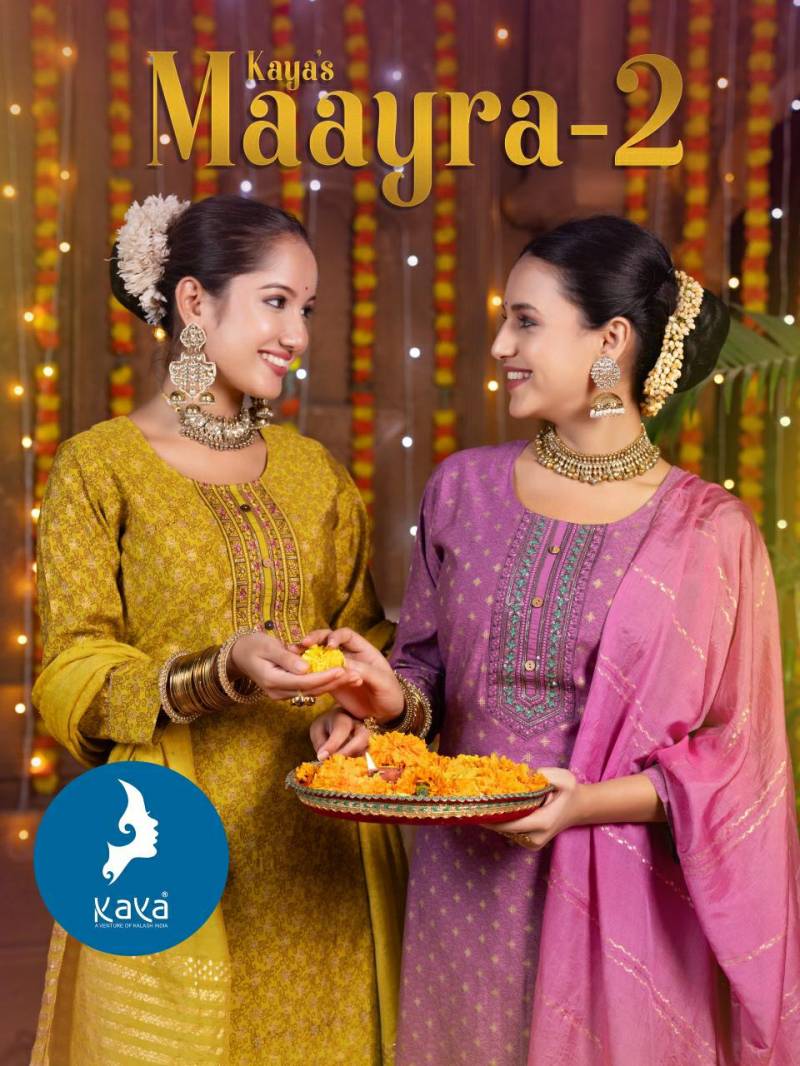 Kaya Maayra 2 Silk Kurti Bottom With Dupatta Collection