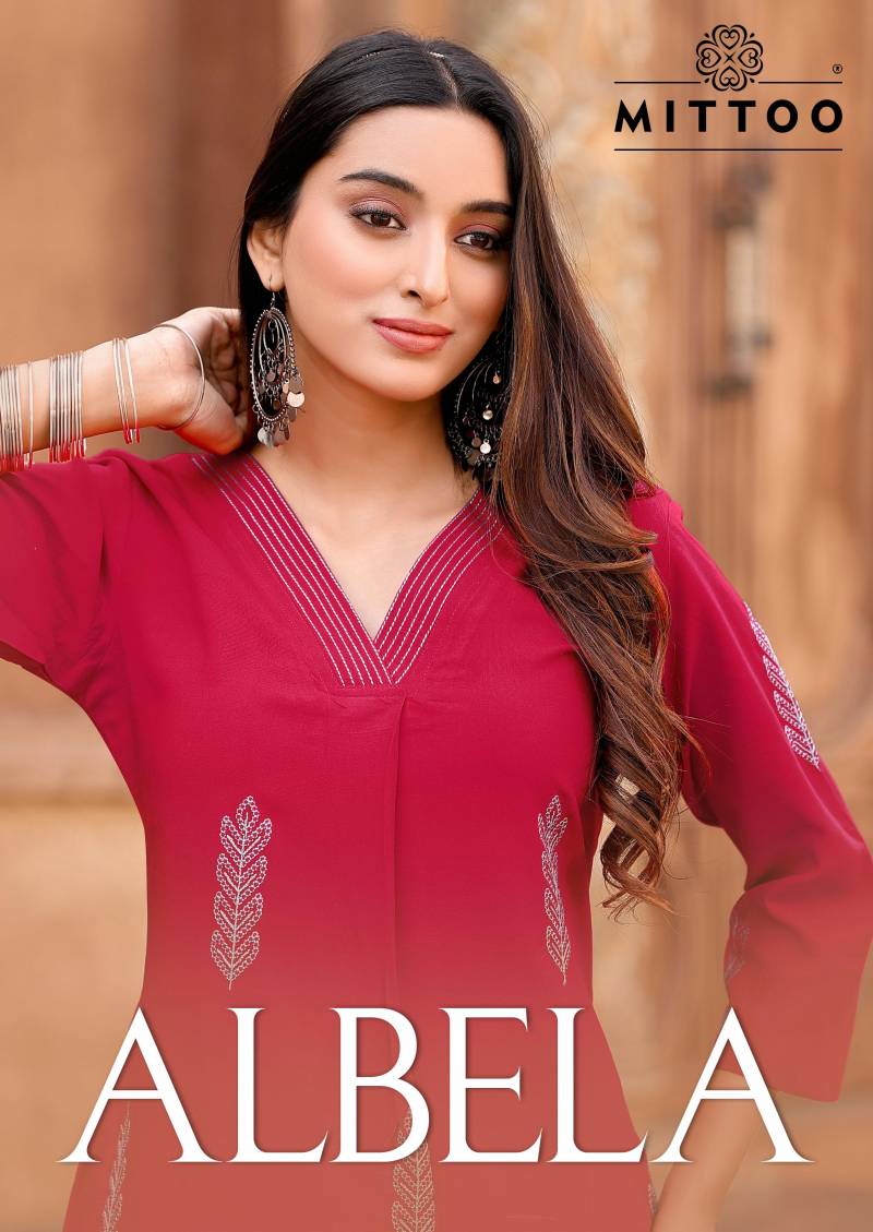 Mittoo Albela Casual Wear Fancy V Neck Kurti With Bottom
