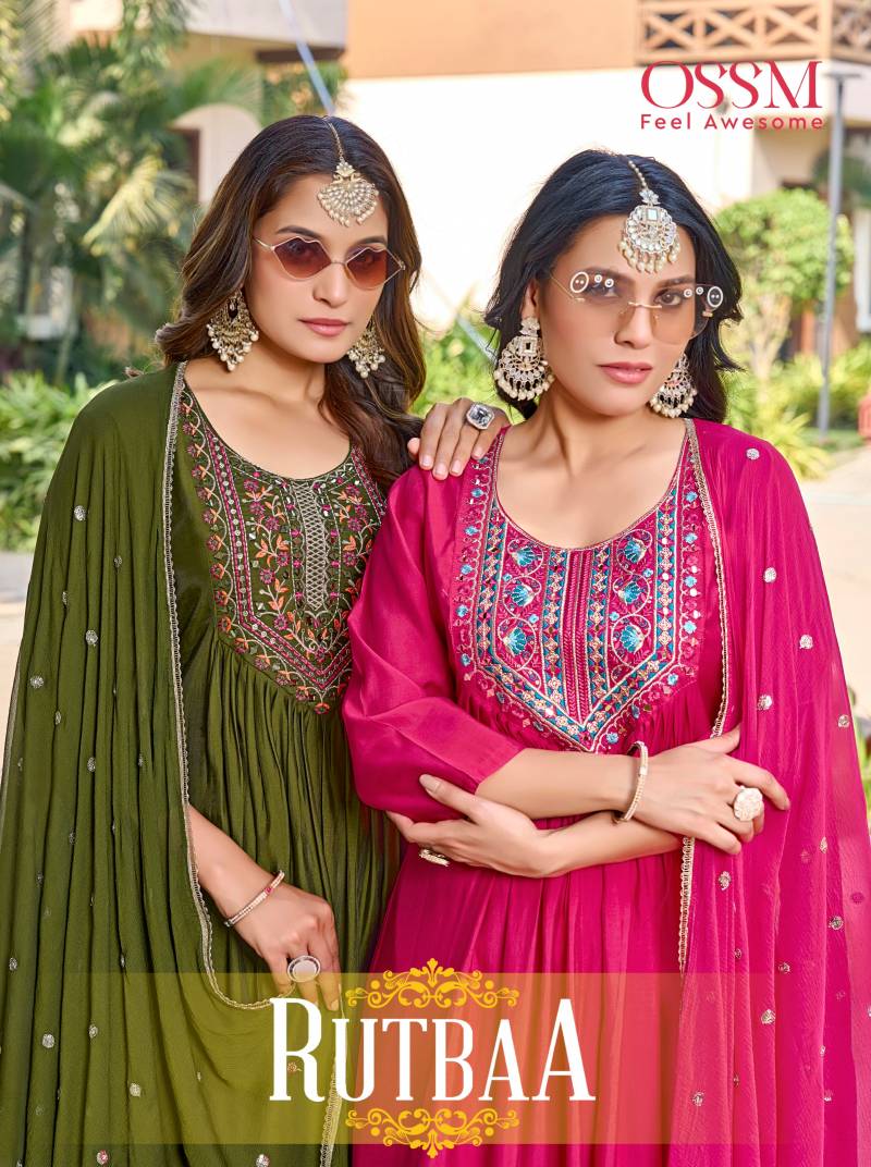 Ossm Rutbaa Silk Kurti Bottom With Dupatta Collection
