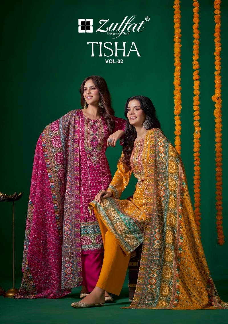 Zulfat Tisha Vol 2 Printed Designer Dress Material Collection