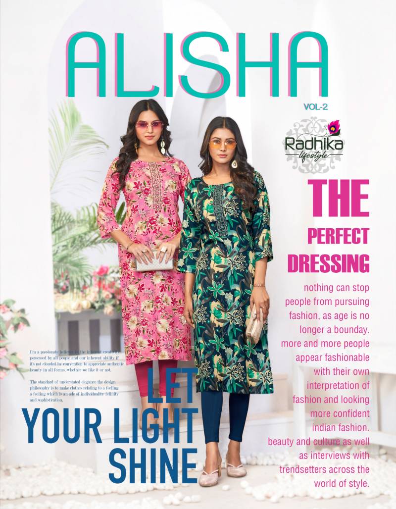 Radhika Alisha Vol 2 Fancy Printed Kurti Collection