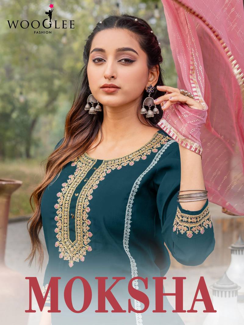 Wooglee Moksha Silk Designer Kurti Bottom With Dupatta Collection