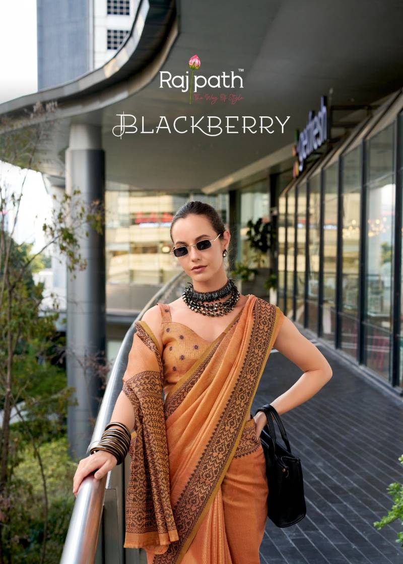 Rajpath Blackberry Linen Tissue Silk Saree Collection