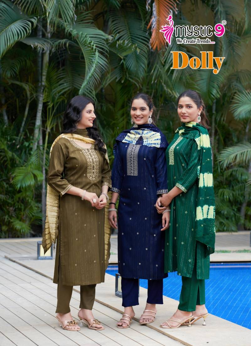 Mystic 9 Dolly Vol 5 Kurti Bottom With Dupatta Collection