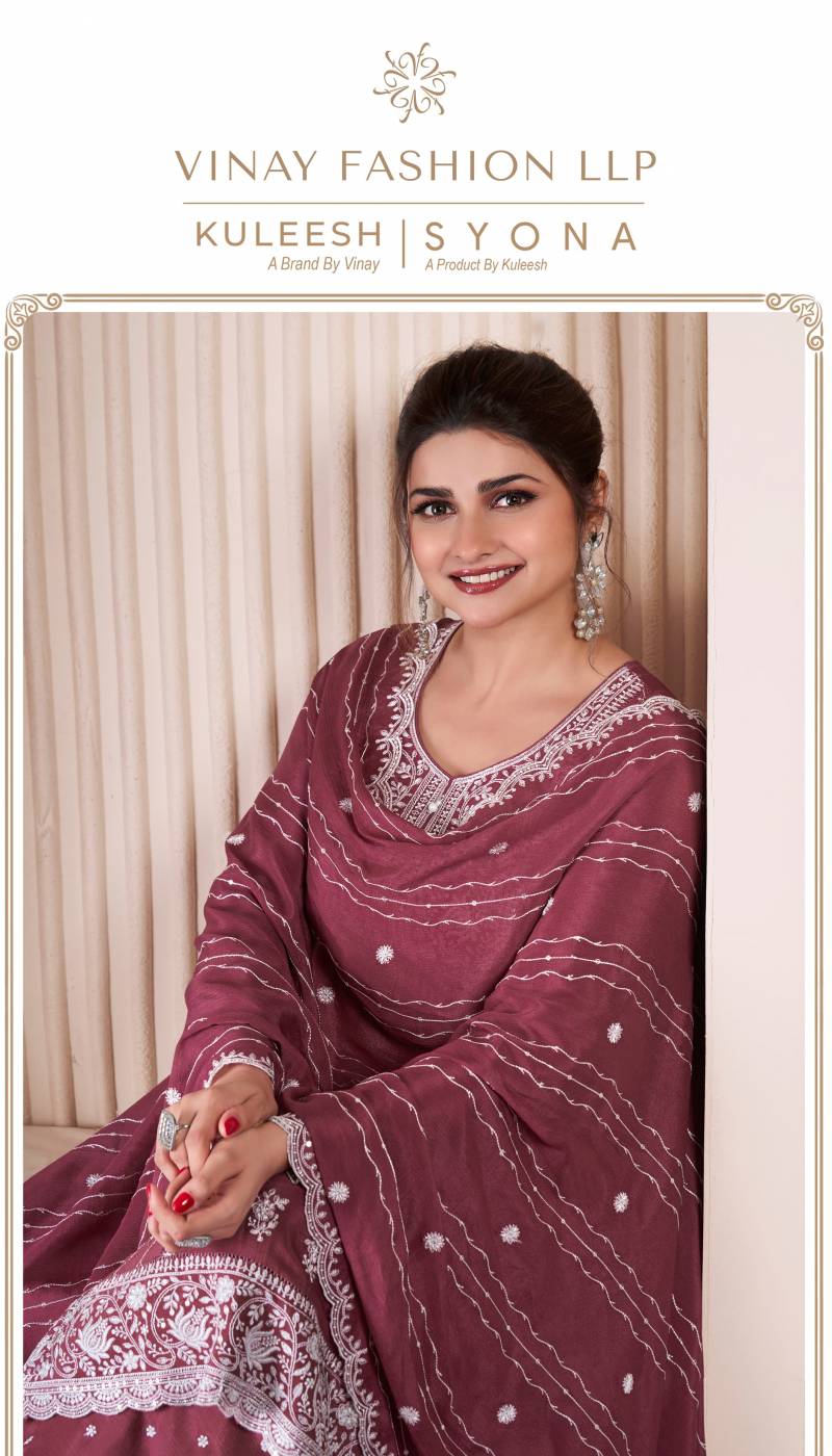Vinay Kuleesh Syona Embroidery Designer Salwar Suits Collection