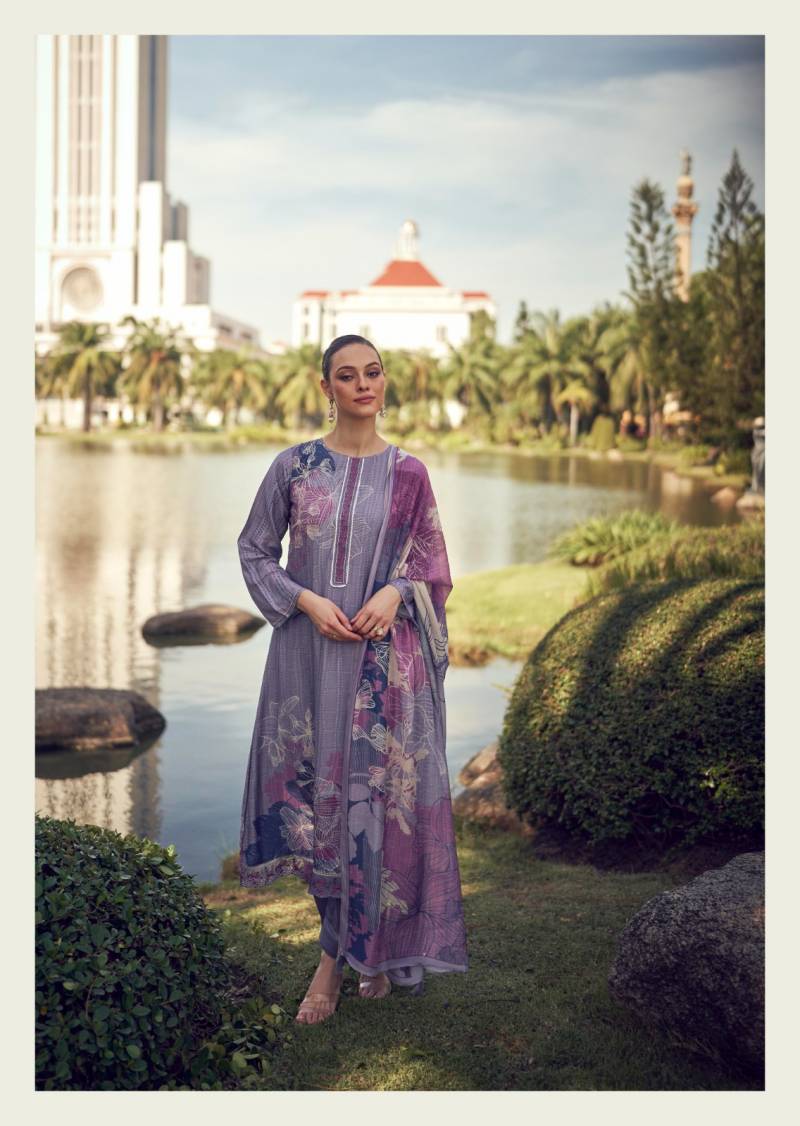 Sadhana Iliana Muslin Silk Printed Dress Material Collection