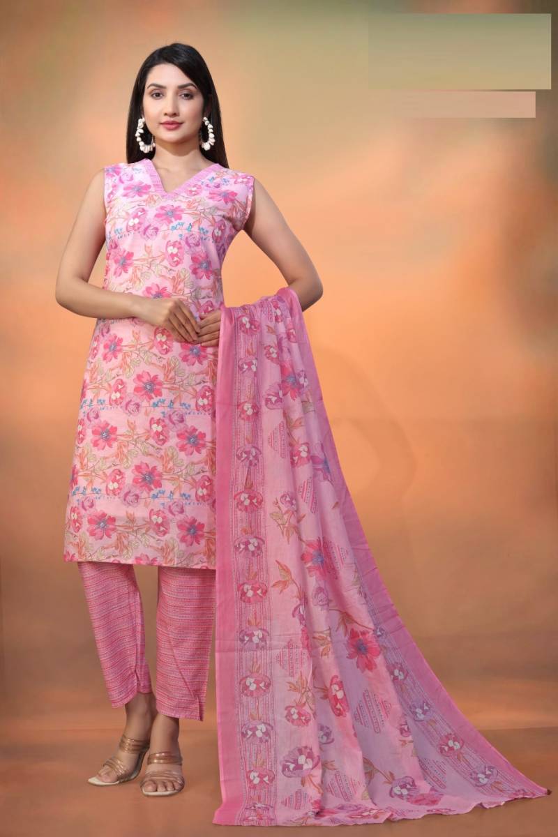 Zeeya Siya Cabric Cotton Printed Kurti Bottom With Dupatta