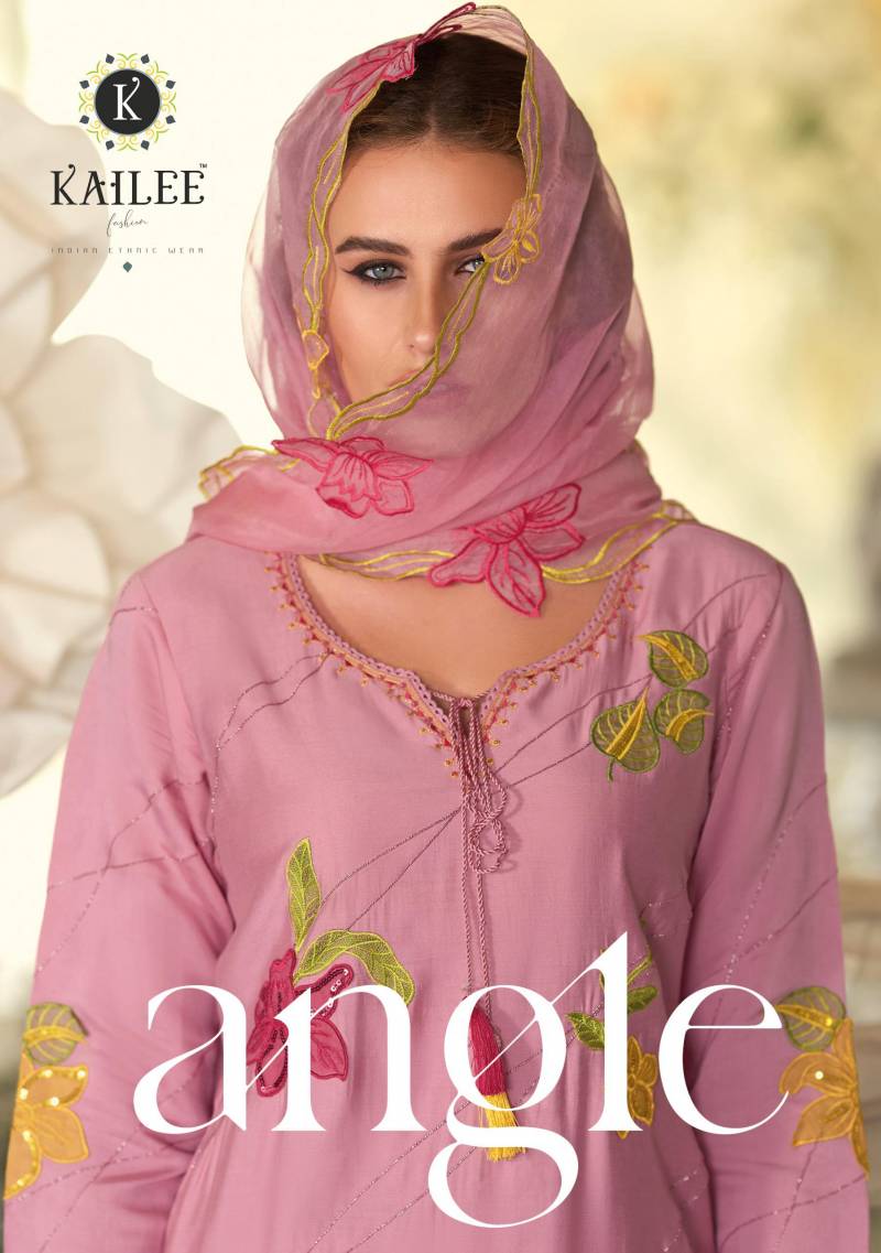 Kailee Angle Printed Kurti Bottom With Dupatta Collection