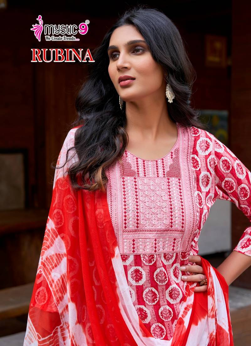 Mystic 9 Rubina Vol 7 Printed Kurti Bottom With Dupatta