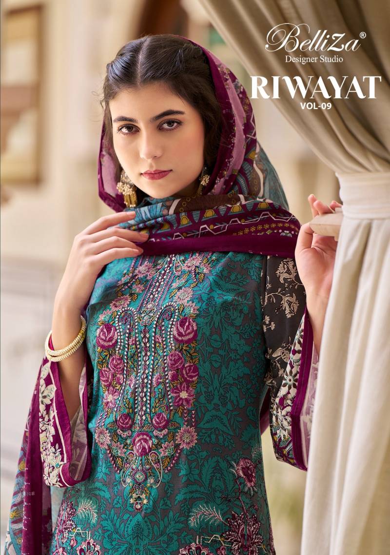 Belliza Riwayat Vol 9 Printed Dress Material Collection