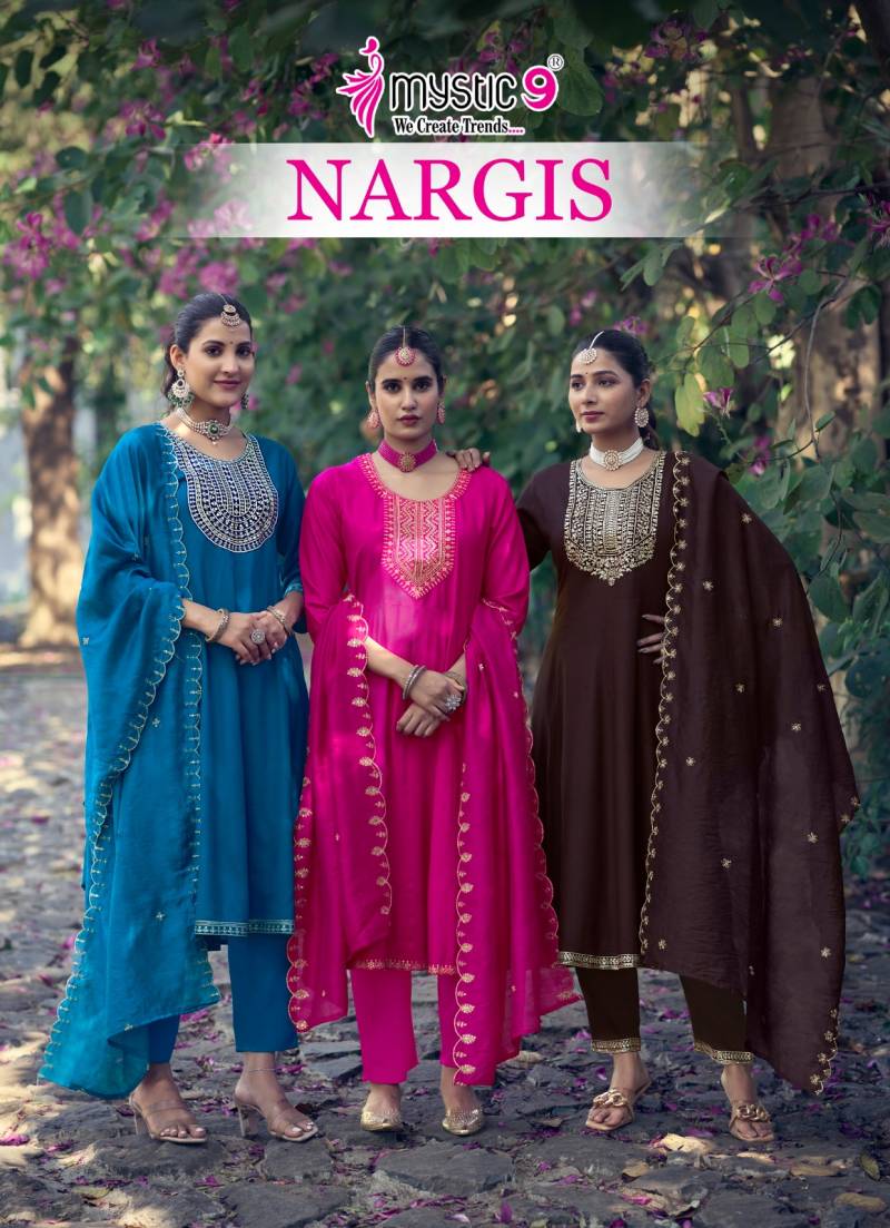 Mystic 9 Nargis Vol 1 Kurti Bottom With Dupatta Collection