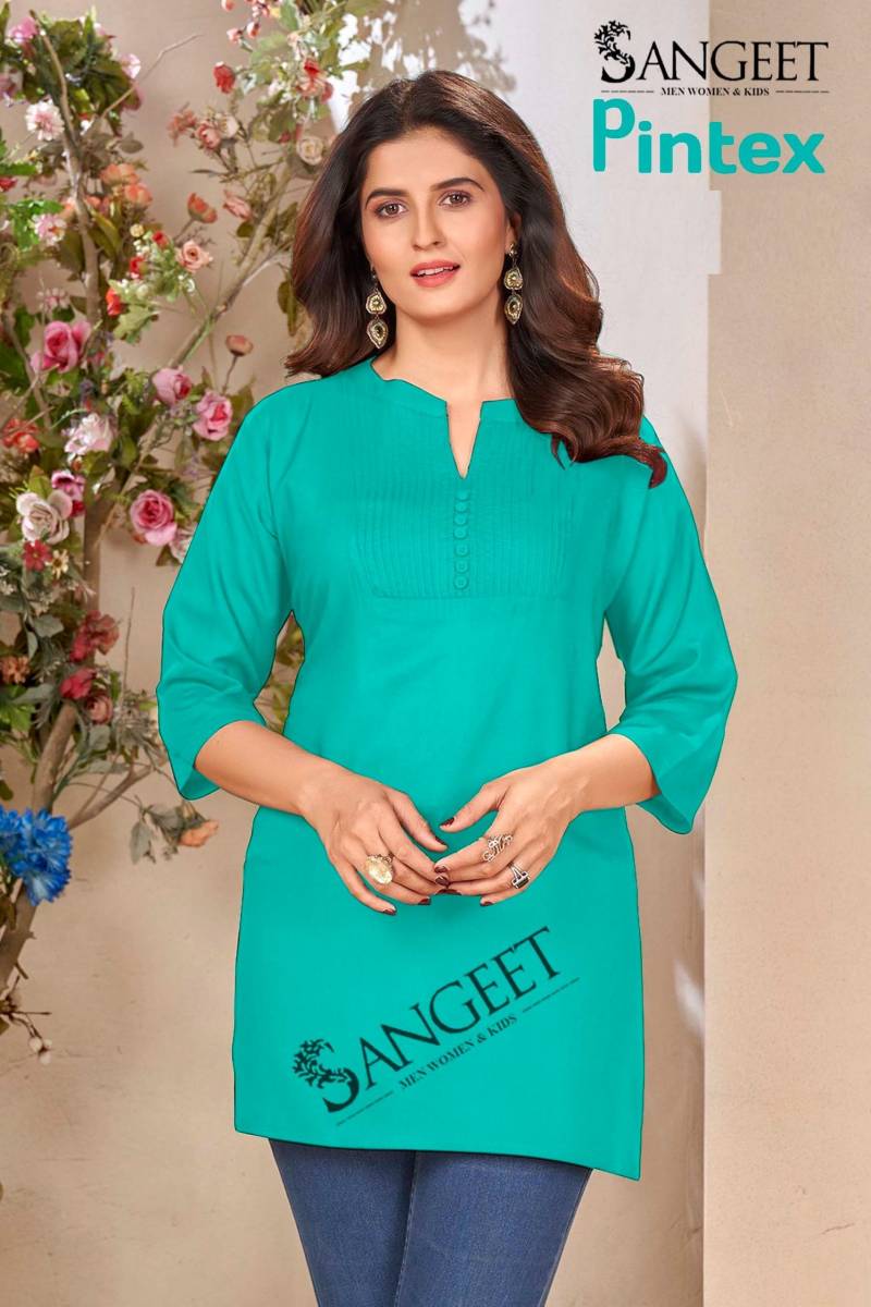 Sangeet Pintex Color 1 Casual Wear Short Kurti Collection