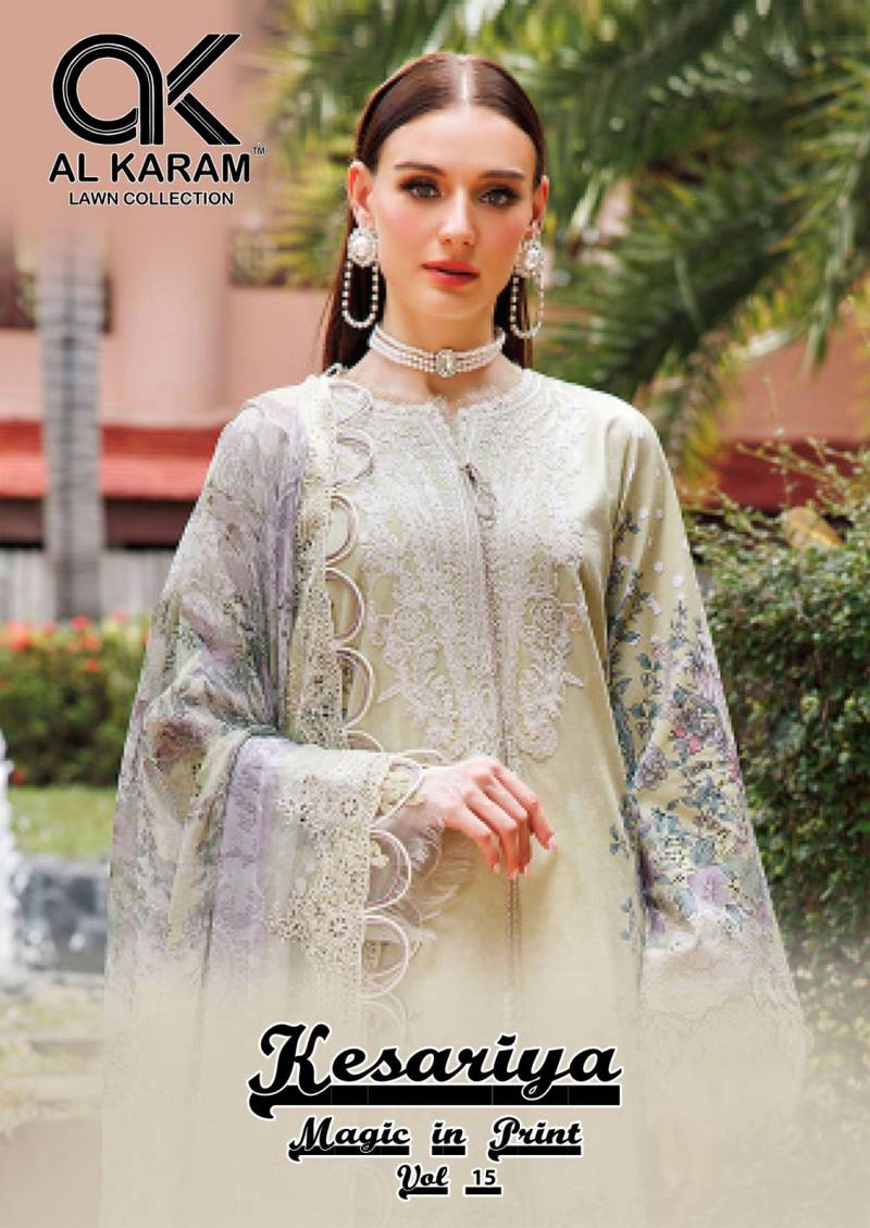 Al karam Kesariya Vol 15 Cotton Dress Material Collection