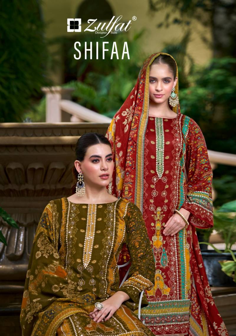 Zulfat Shifaa Jam Cotton Designer Dress Material Collection