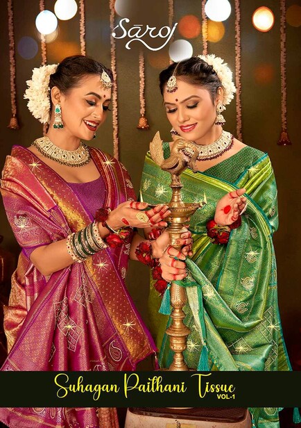 Saroj Suhagan Paithani Tissue Vol 1 Wedding Saree Collection