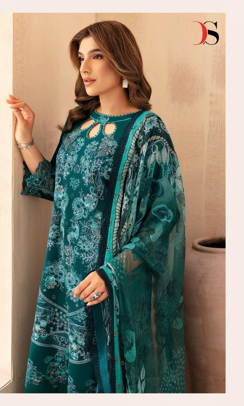 Deepsy Ramsha Luxury Lawn Pakistani Suits Chiffon Dupatta