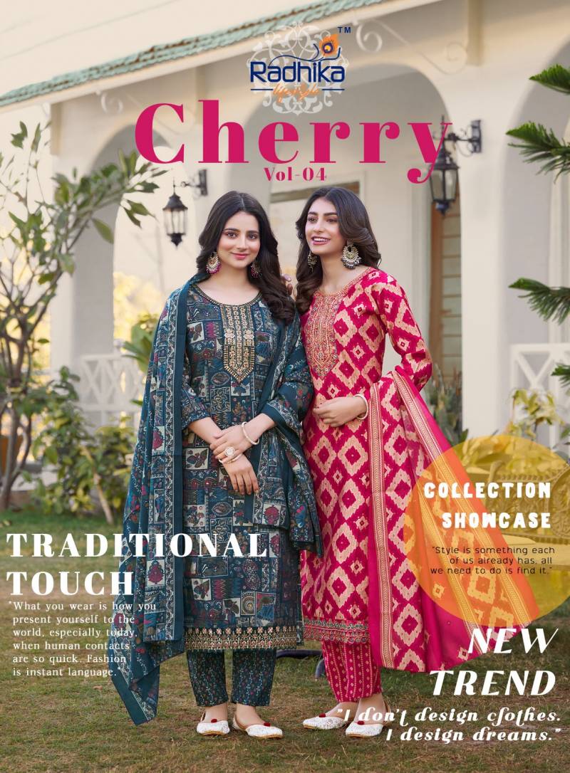 Radhika Cherry Vol 4 Printed Kurti Bottom With Dupatta
