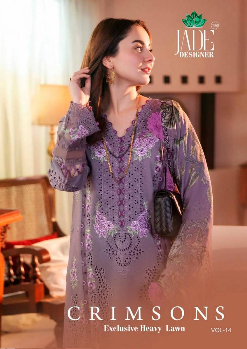 Jade Crimsons Vol 14 Heavy Lawn Cotton Dress Material Collection