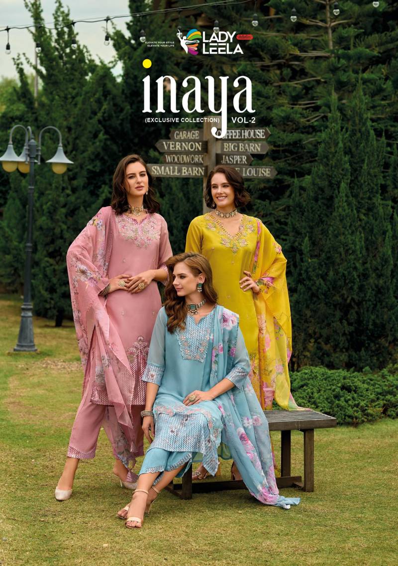 Lady Leela Inaya Vol 2 Designer Kurti Pant With Dupatta Collection