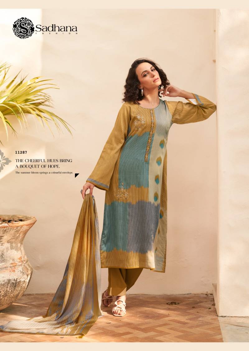 Sadhana Valencia Printed Designer Dress Material Collection