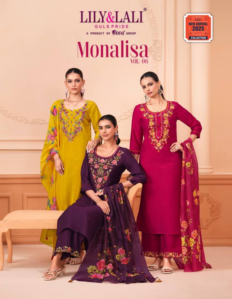Lily And Lali Monalisa Vol 6 Designer Kurti Bottom With Dupatta