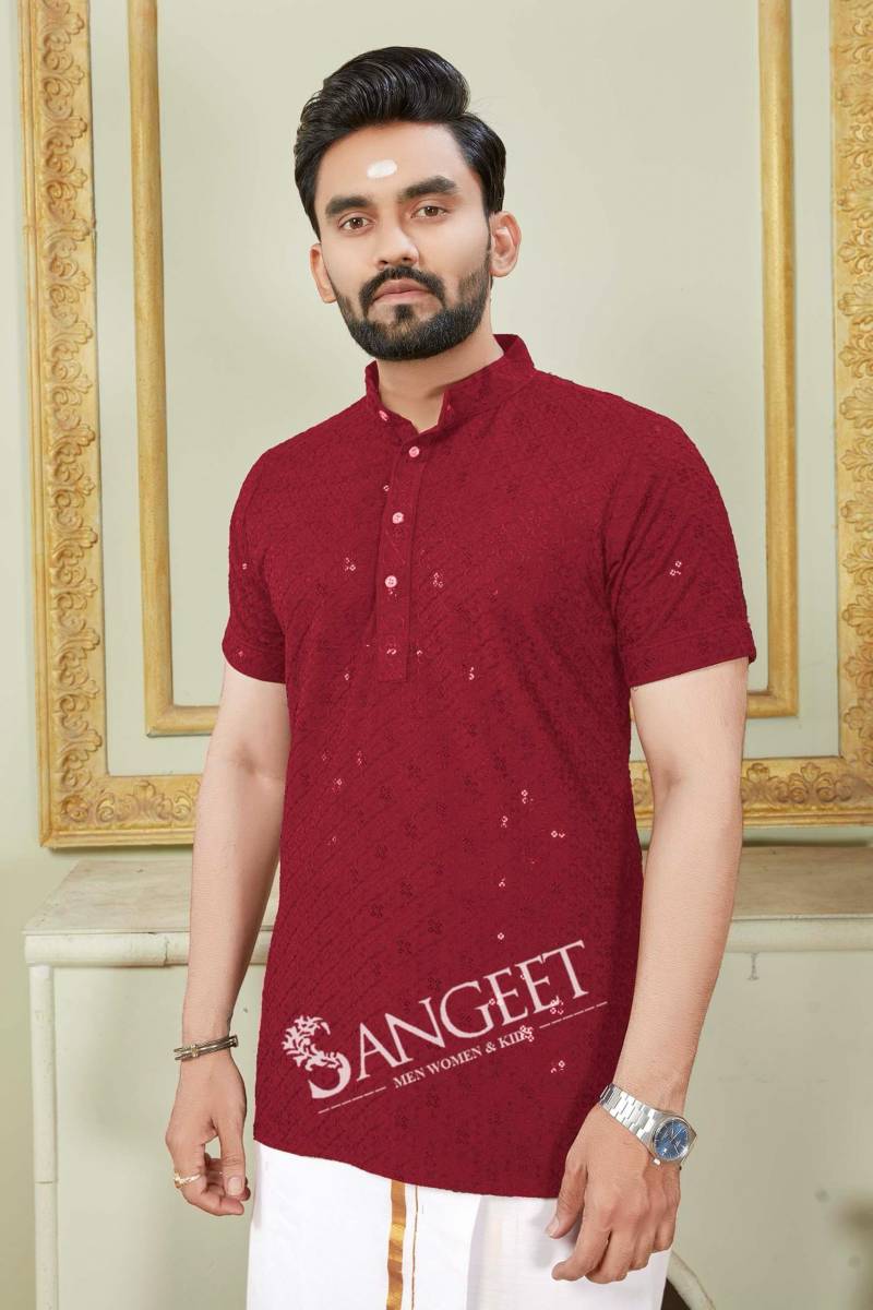 Sangeet Royal Sifli Festive Wear Short Kurta Mens Collection