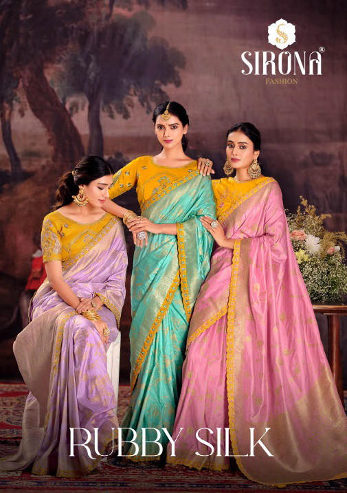 Sirona Rubby Silk Contract Embroidery Border Designer Saree