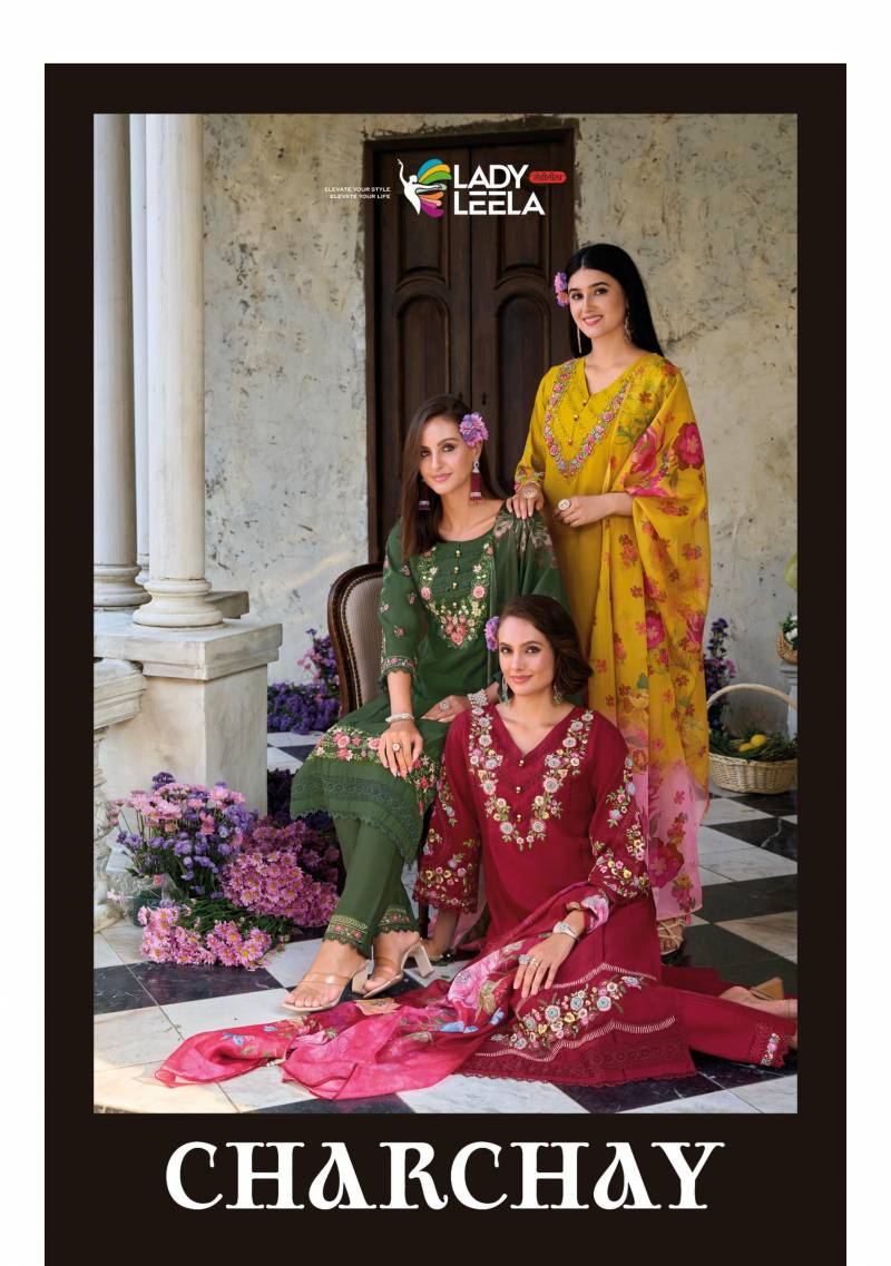 Lady Leela Charchay Designer Kurti Pant With Dupatta Collection