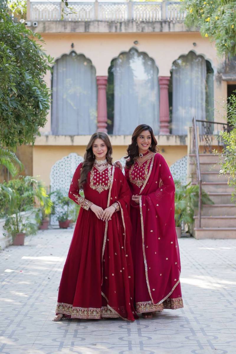 Luna Vol 19 Faux Georgette Gown With Dupatta Collection