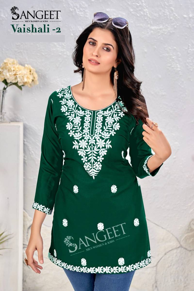 Sangeet Vaishali 2 Embroidered Short Kurti Collection