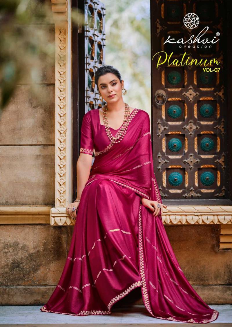 Kashvi Platinum Vol 7 Swarovski Work Designer Saree Collection