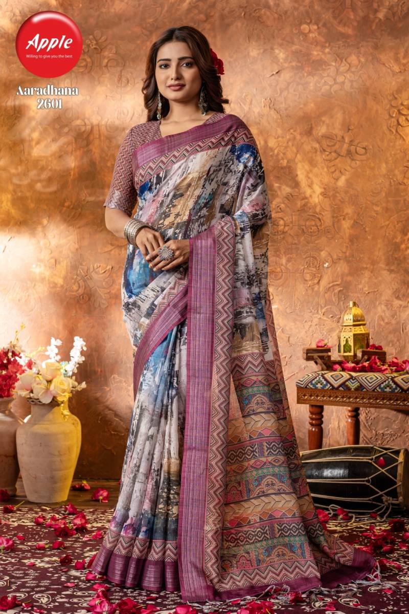 Apple Aaradhana 26 Linen Printed Saree Collection
