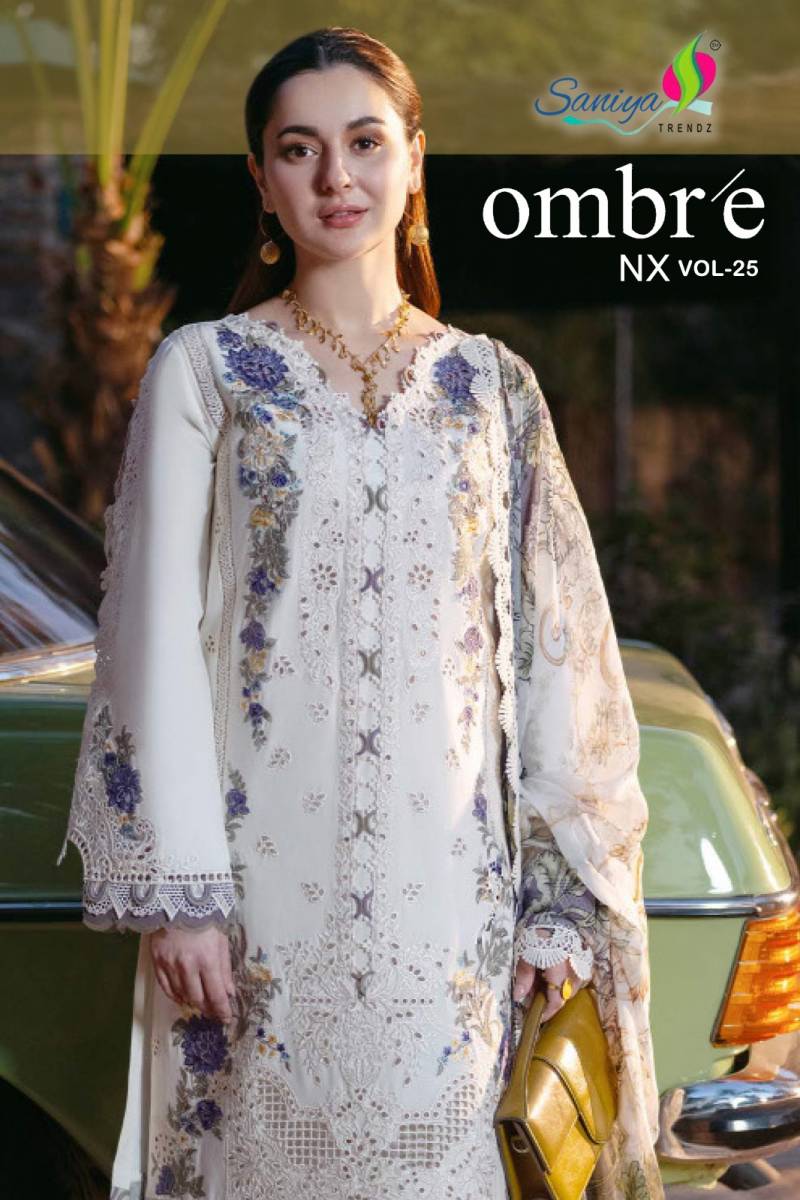 Saniya Ombre Nx Vol 25 Pakistani Suit Cotton Dupatta