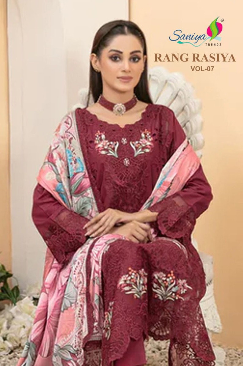 Saniya Rang Rasiya Vol 7 Designer Pakistani Suit Collection