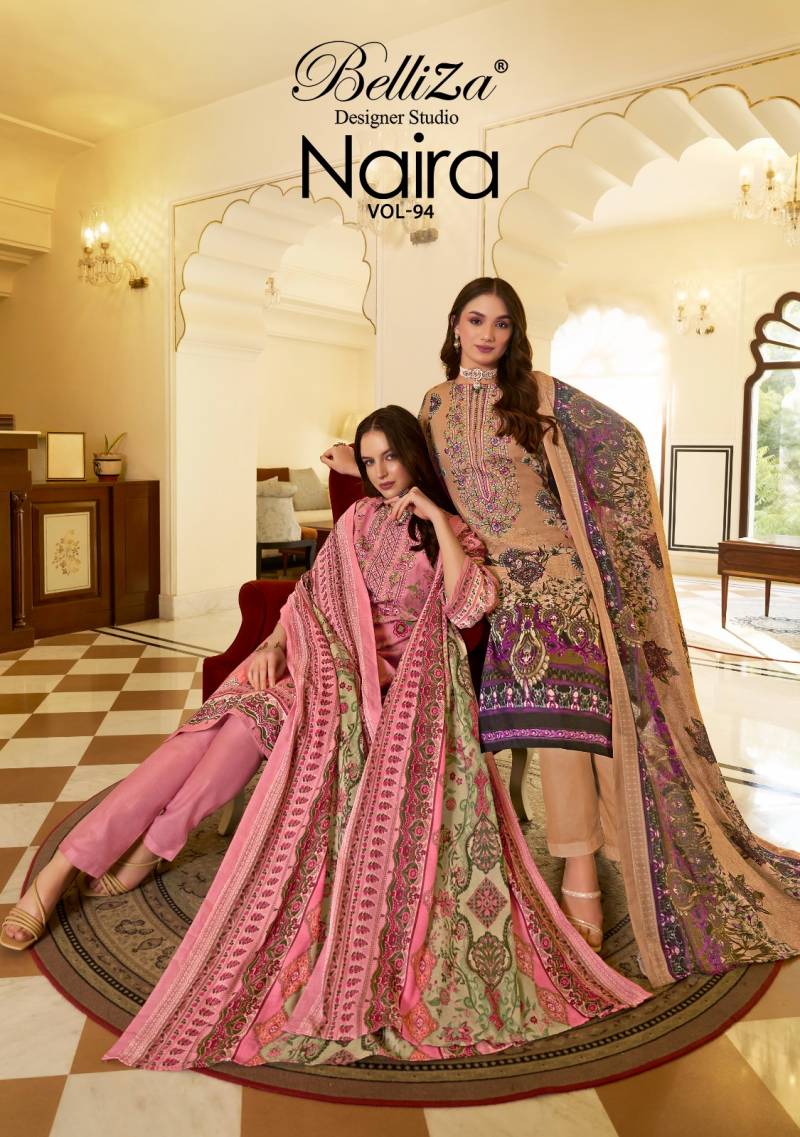 Belliza Naira Vol 94 Printed Embroidered Dress Material Collection