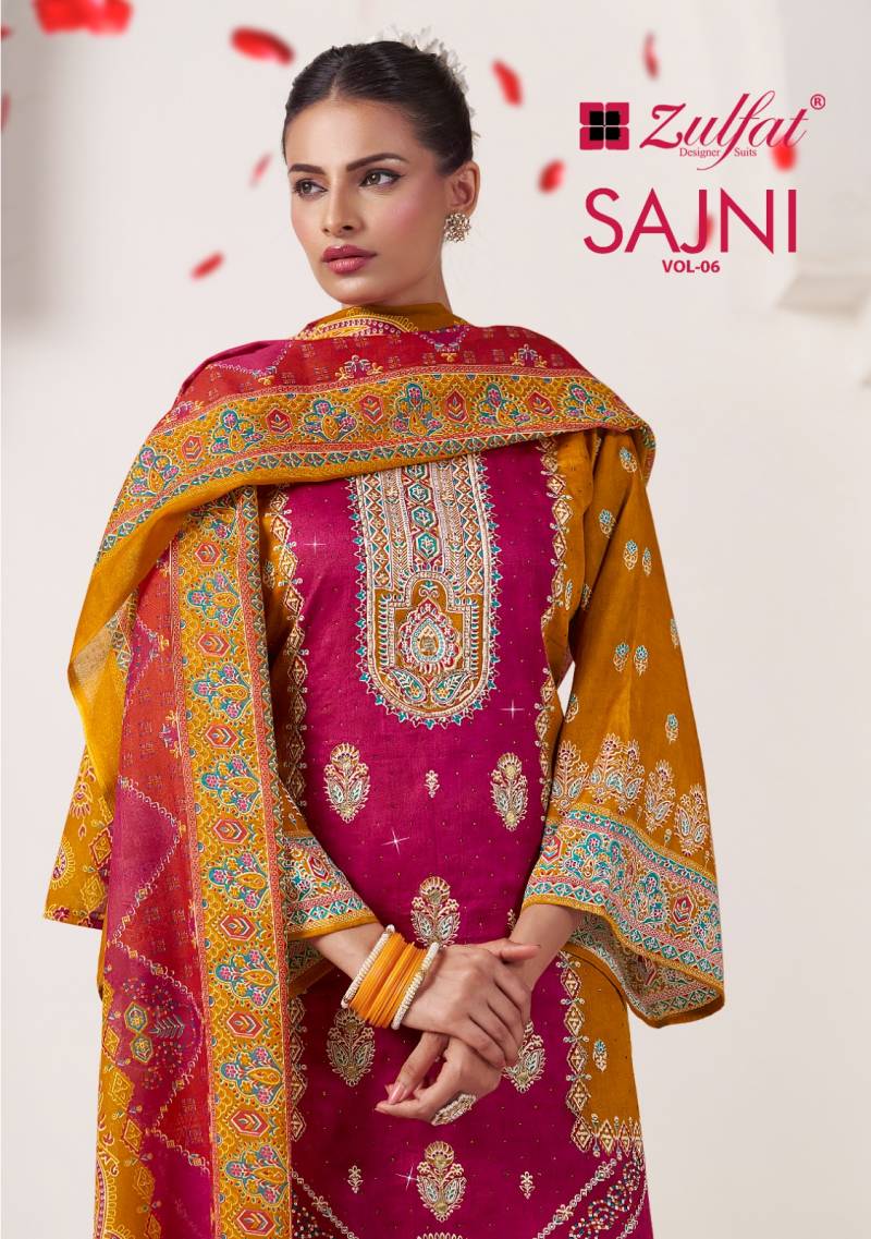 Zulfat Sajni Vol 6 Designer Printed Dress Material Collection
