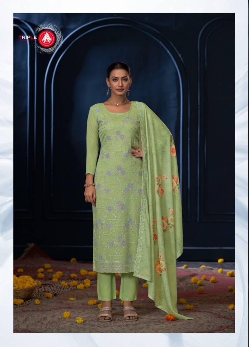 Triple Aaa Sky Designer Dress Material Collection