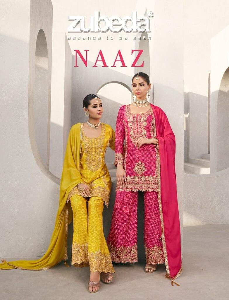 Zubeda Naaz Chinon Printed Embroidery Salwar Kameez Collection