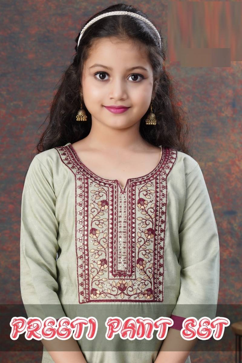 Preeti Pant Set 8886 Silk Dobby Kids Wear Collection