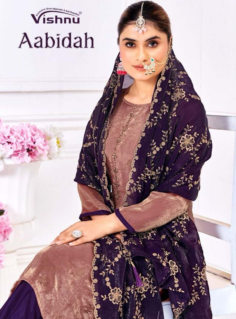 Vishnu Aabidah Silk Designer Dress Material Collection