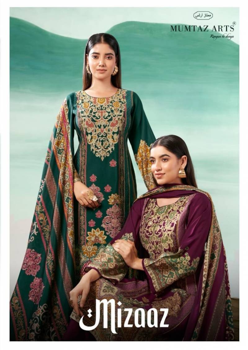 Mumtaz Mizaaz Maslin Designer Dress Material Collection