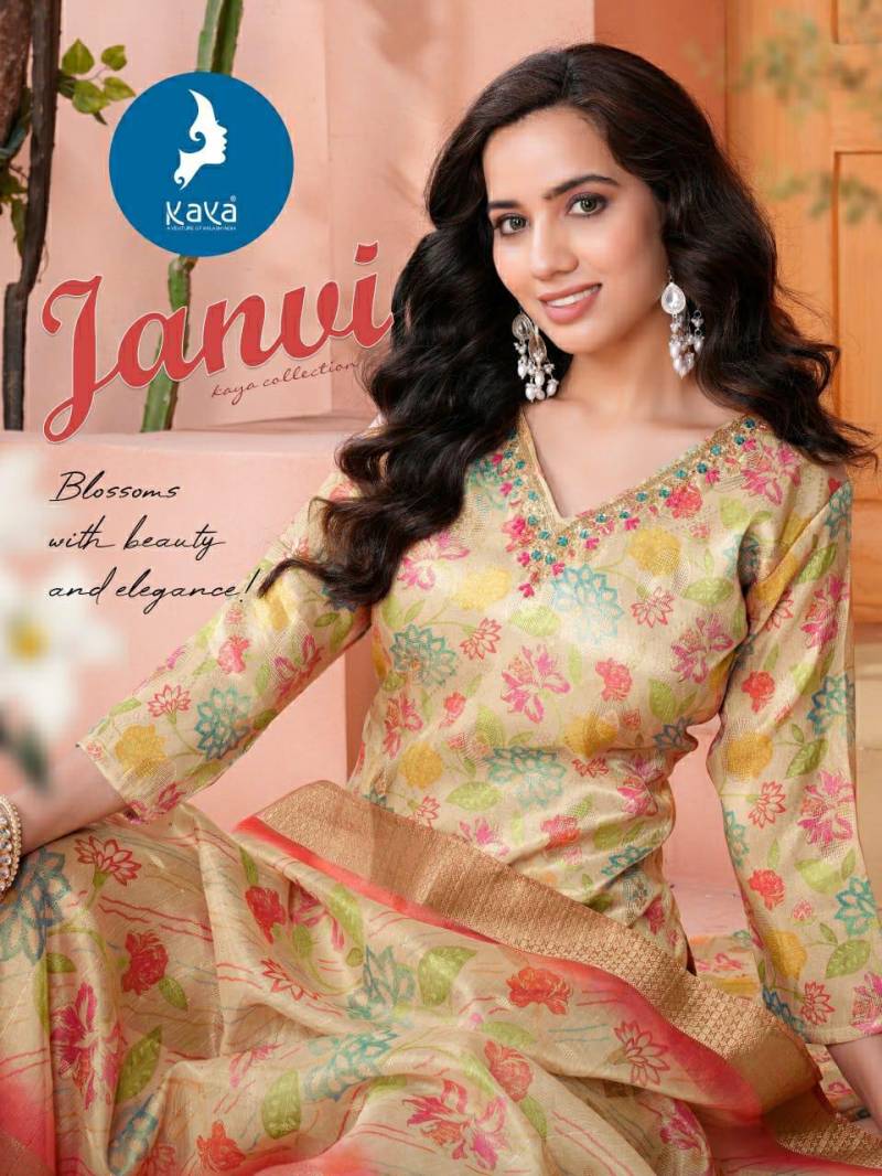 Kaya Janvi Cosmos Jacquard Designer Kurti Bottom With Dupatta