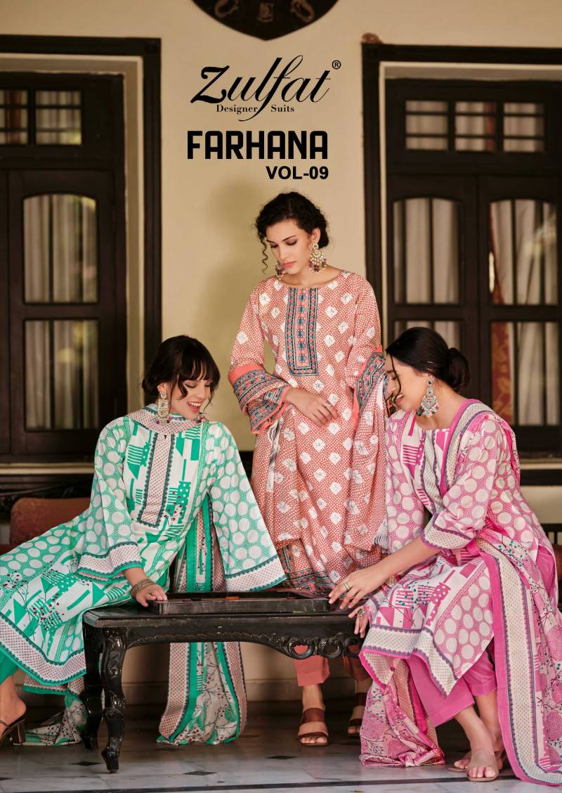 Zulfat Farhana Vol 9 Cotton Dress Material Collection