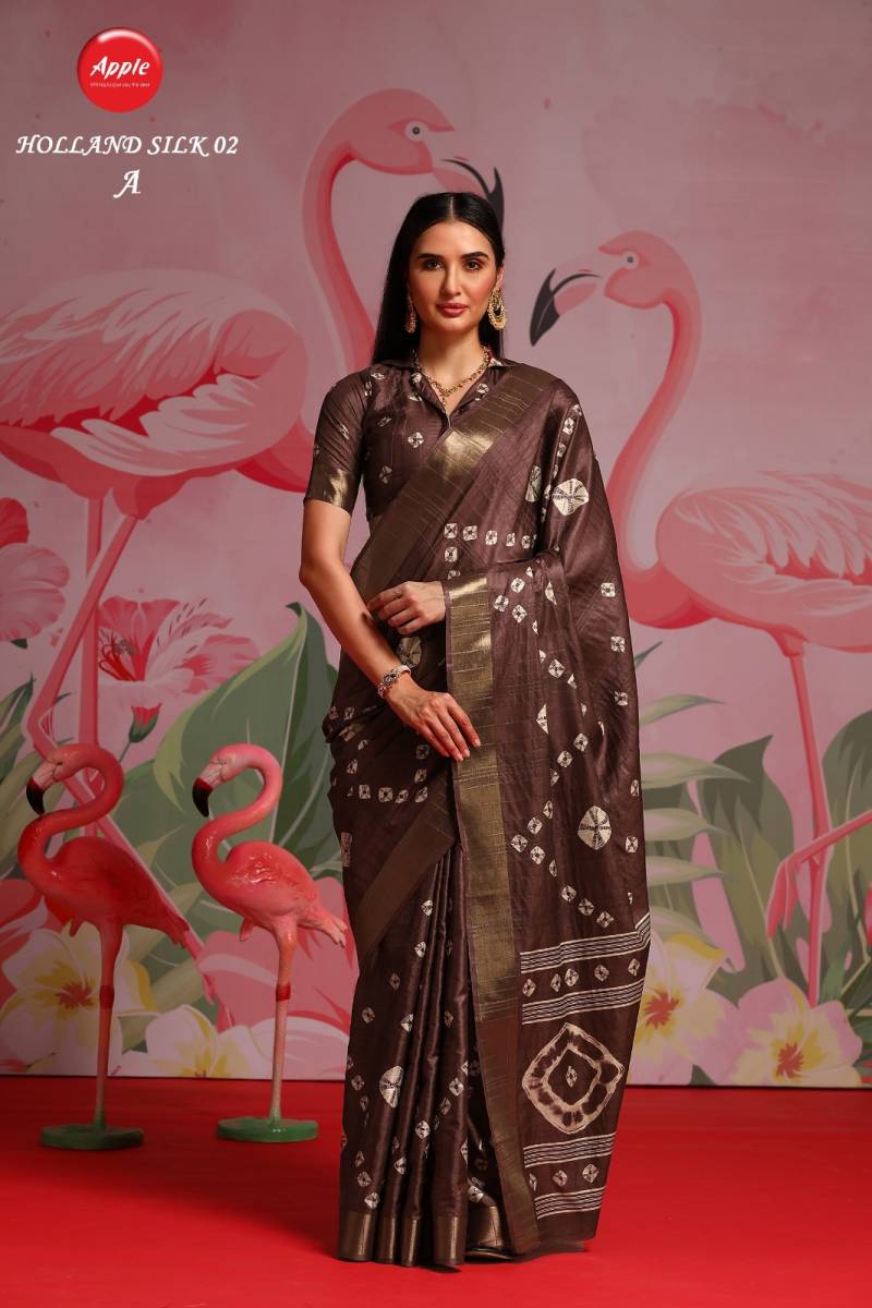 Apple Holland Silk 02 Silk Printed Saree Collection