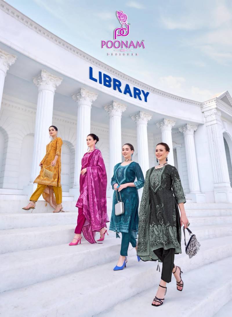 Poonam Library Printed Kurti Bottom With Dupatta Collection