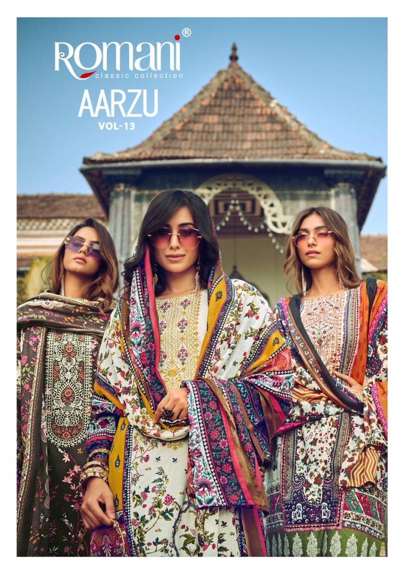 Romani Aarzu Vol 13 Soft Cotton Printed Dress Material